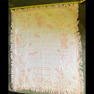 Baby Girl throw blanket with poem & bears
